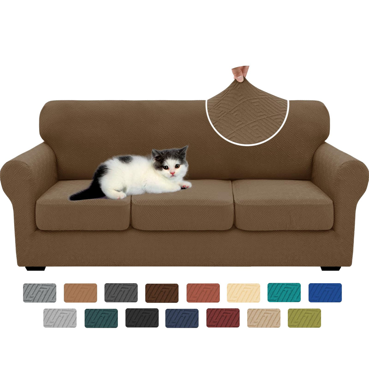 XINEAGE 4-Piece Stretch Sofa Cover, Washable Couch Covers for Dog