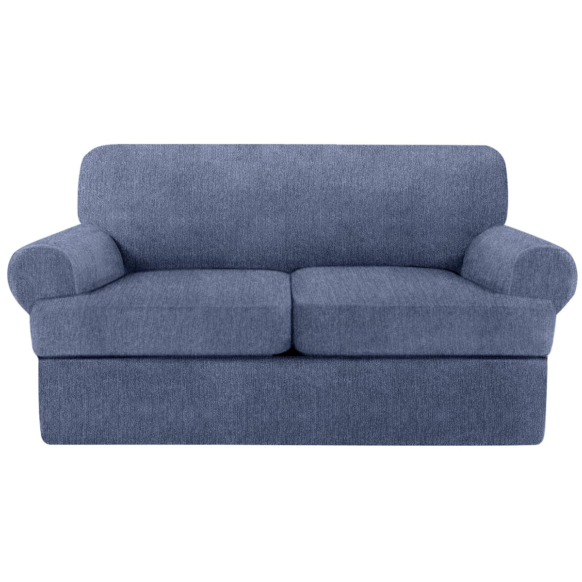 4 Piece T Cushion Sofa Slipcovers Stretch Couch Cover Furniture Covers with 3 Individual T Cushion Covers, Machine Washable for Living Room (Green, 3 Cushions)