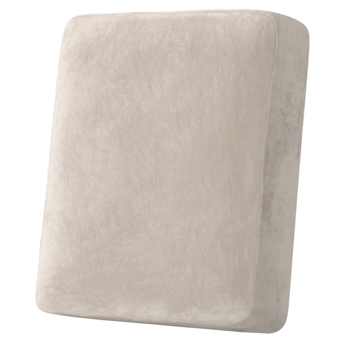 H.VERSAILTEX Velvet Stretch Couch Cushion Cover Plush Cushion Slipcover for Chair Loveseat Sofa Cushion Furniture Protector Seat Cushion Sofa Cover (2 Piece Large Sofa Cushion Covers, Ivory)