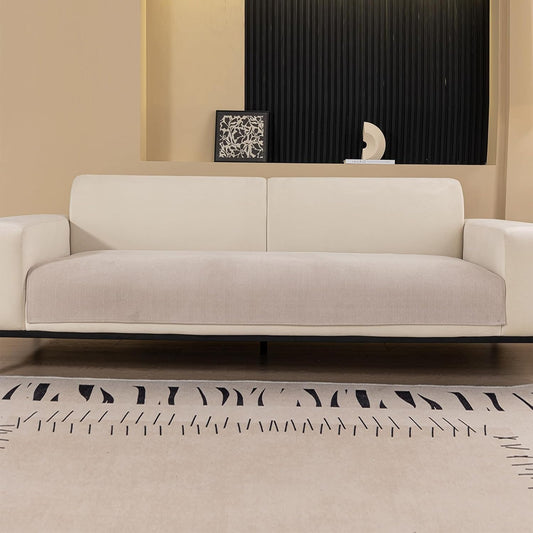 Chenille Sectional Sofa Covers Herringbone Washable Funny Fuzzy Non-Slip Protector for L-Shaped (Beige Brown, 36"x 83")