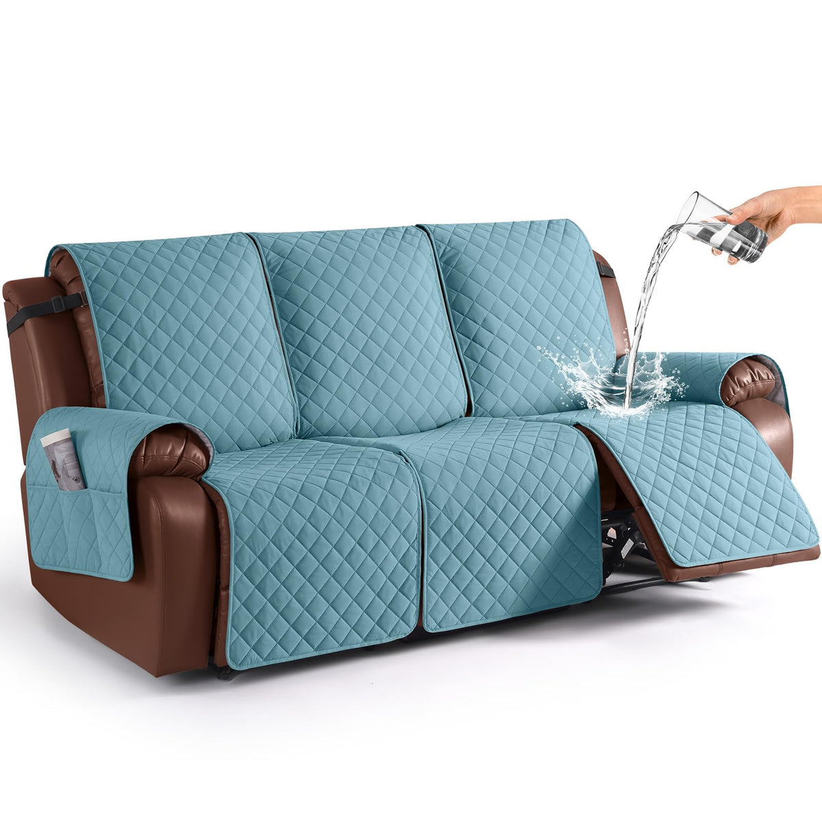 KinCam Waterproof Recliner Sofa Covers Washable, 3 Seater, Chocolate