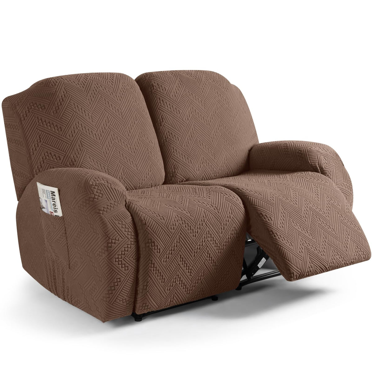 Ruaozz Recliner Couch Covers, Soft Stretch Sofa Slipcover, Chocolate