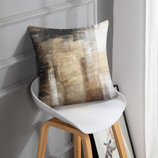 Britimes Throw Pillow Covers Set of 2, 18 x 18 Inch, Grey Brown Beige