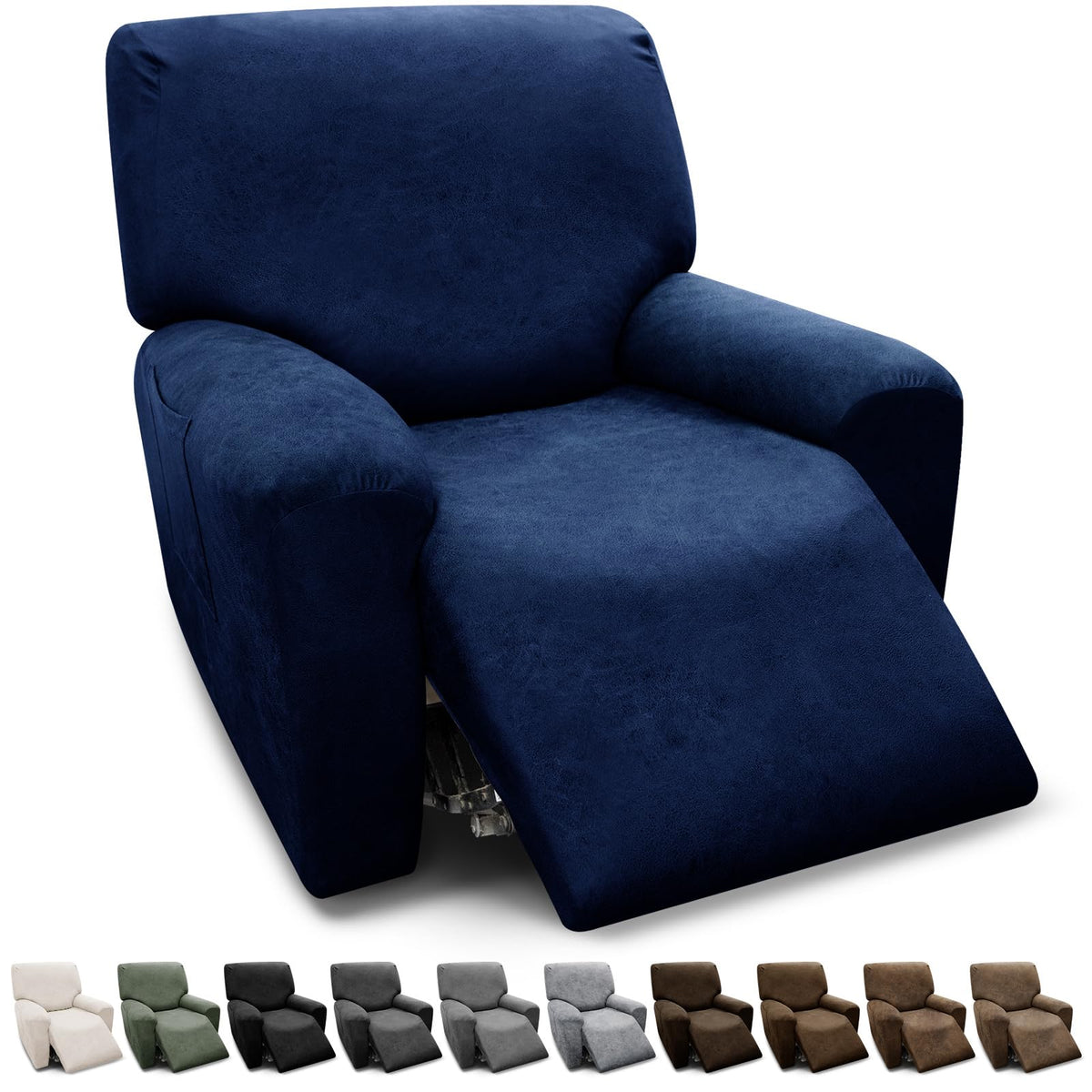 Couch Cover Leather Look 3 Seater Couch Sofa Cover 1-Piece Sofa Slipcover Stretch Furniture Protector with Elastic Bottom & Pockets(Sofa, Coffee)
