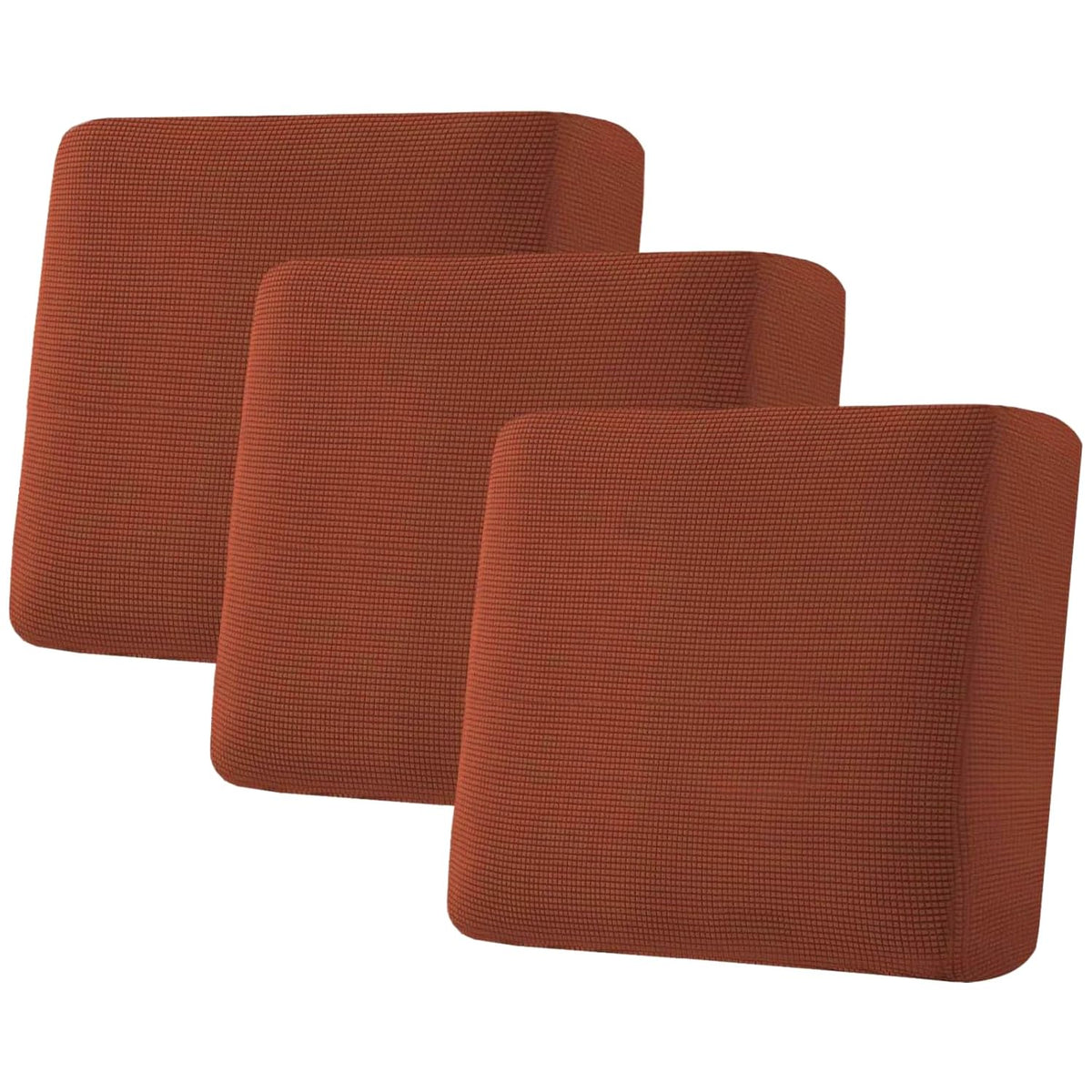 H.VERSAILTEX Super Stretch Individual Seat Cushion/Couch Slipcover Sets Thick Jacquard Textured Twill Fabric (3 Piece Sofa Covers, Sand)