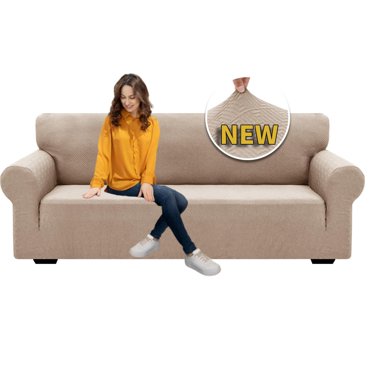 XINEAGE Stretch Jacquard Sofa Cover, Non Slip Sofa Slipcover for Dog