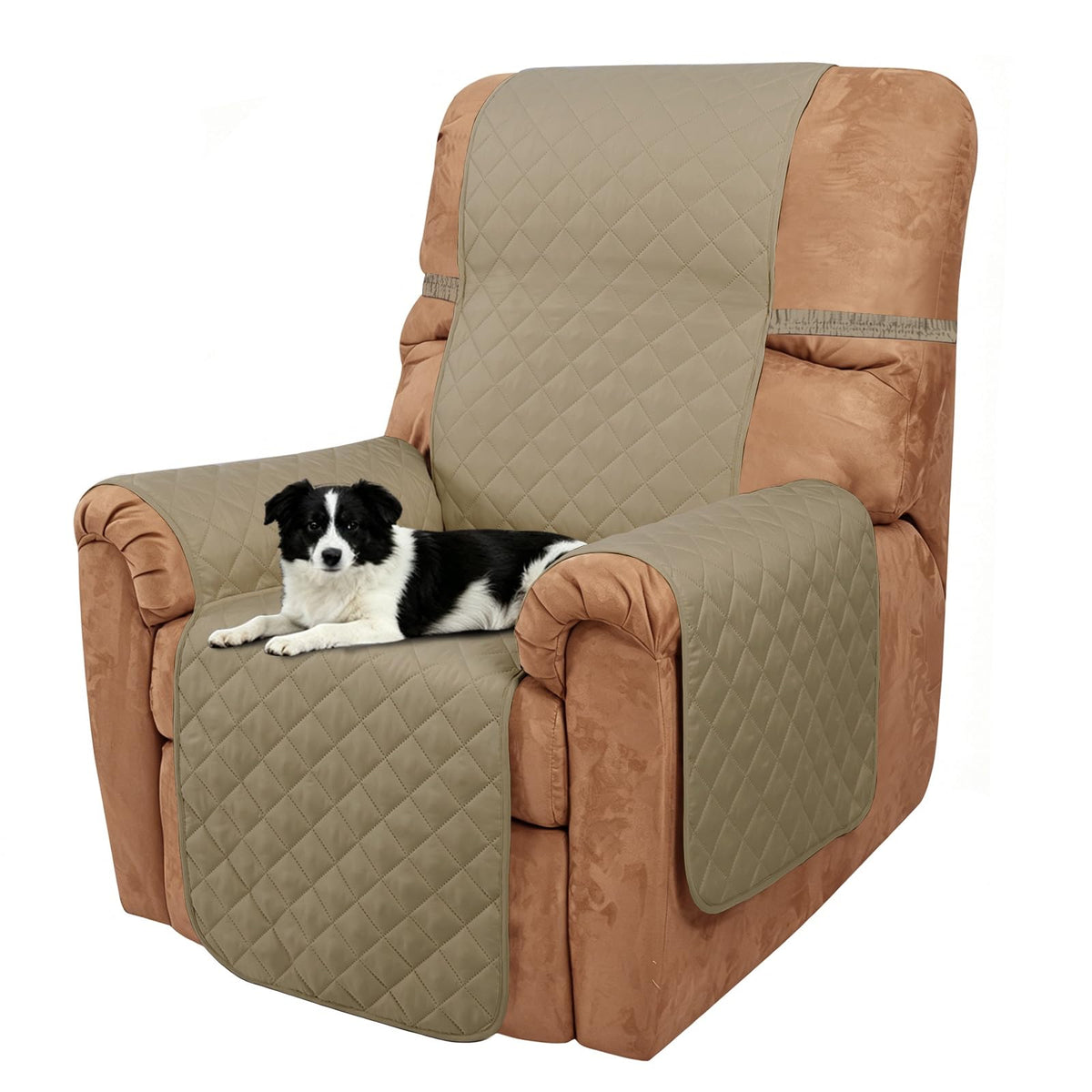 Reversible Sofa Cover for 3 Cushion, Chocolate/Beige