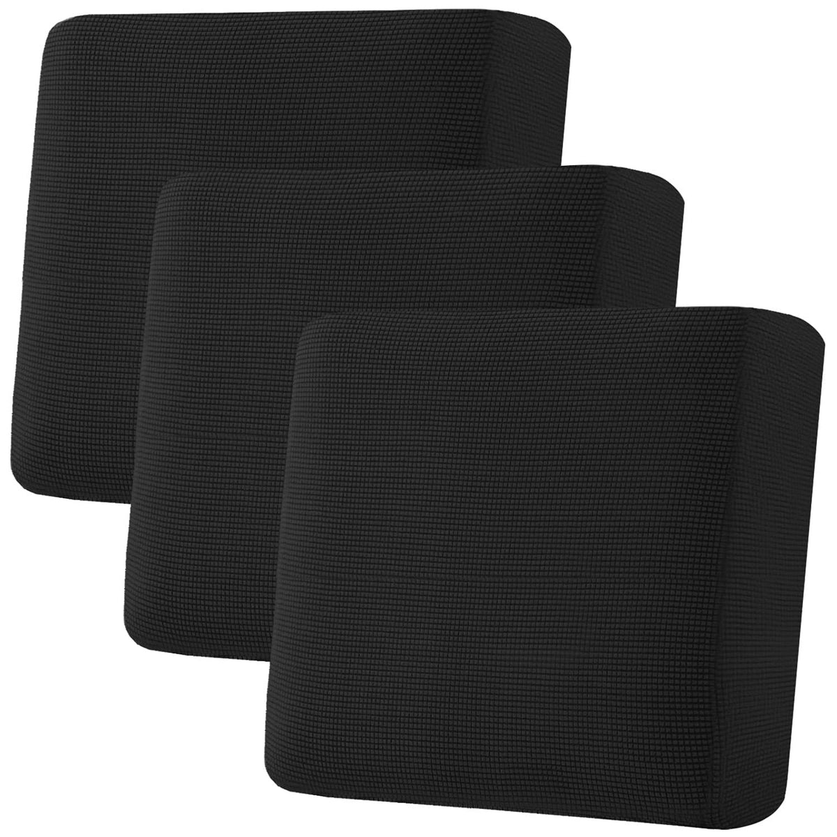 H.VERSAILTEX Super Stretch Individual Seat Cushion/Couch Slipcover Sets Thick Jacquard Textured Twill Fabric (3 Piece Sofa Covers, Sand)