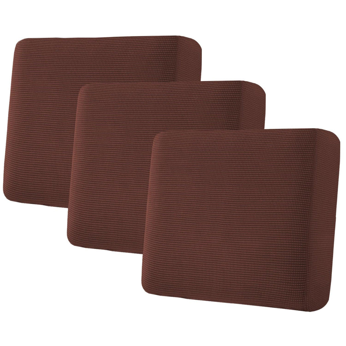 H.VERSAILTEX Super Stretch Individual Seat Cushion/Couch Slipcover Sets Thick Jacquard Textured Twill Fabric (3 Piece Sofa Covers, Sand)