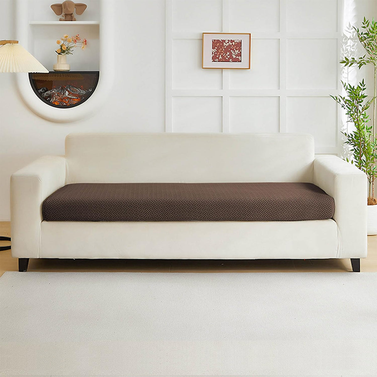 Sofa Covers Couch Covers for Sofa Pet Friendly Couch Cushion Covers Universal Sofa Covers Washable Stretch Slipcovers for Sectional Sofa (Texture Light Gray,Large Single Seat Cover)