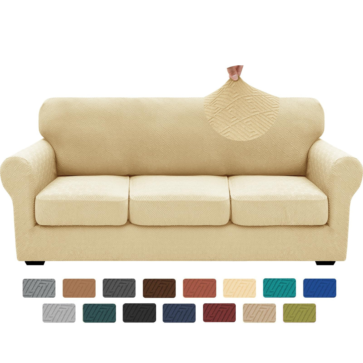 XINEAGE 4-Piece Stretch Sofa Cover, Washable Couch Covers for Dog