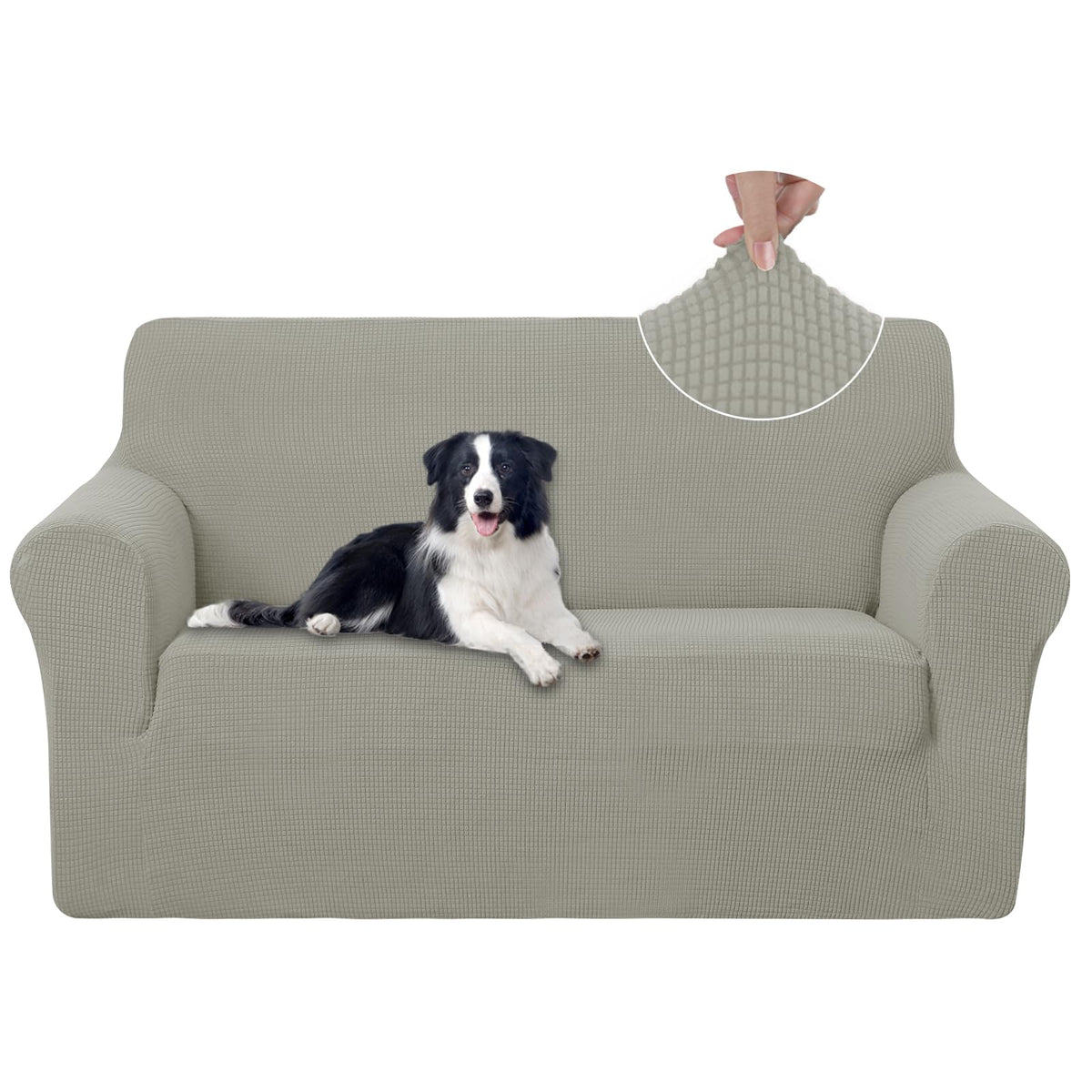 U-NICE HOME Stretch Couch Cover Slipcover for 3 Cushion Sofa, Chocolate