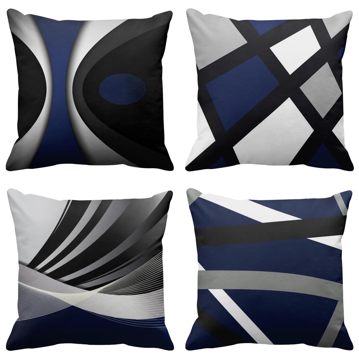 Emvency Throw Pillow Covers Set of 4, 18 x 18 Inch, Bold Stripes