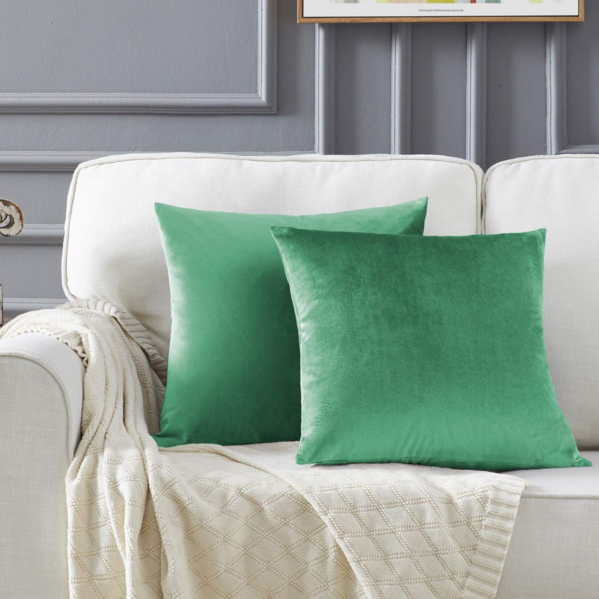 GIGIZAZA Gold Velvet Pillow Covers 18x18 Decorative Pillows Pack of 2