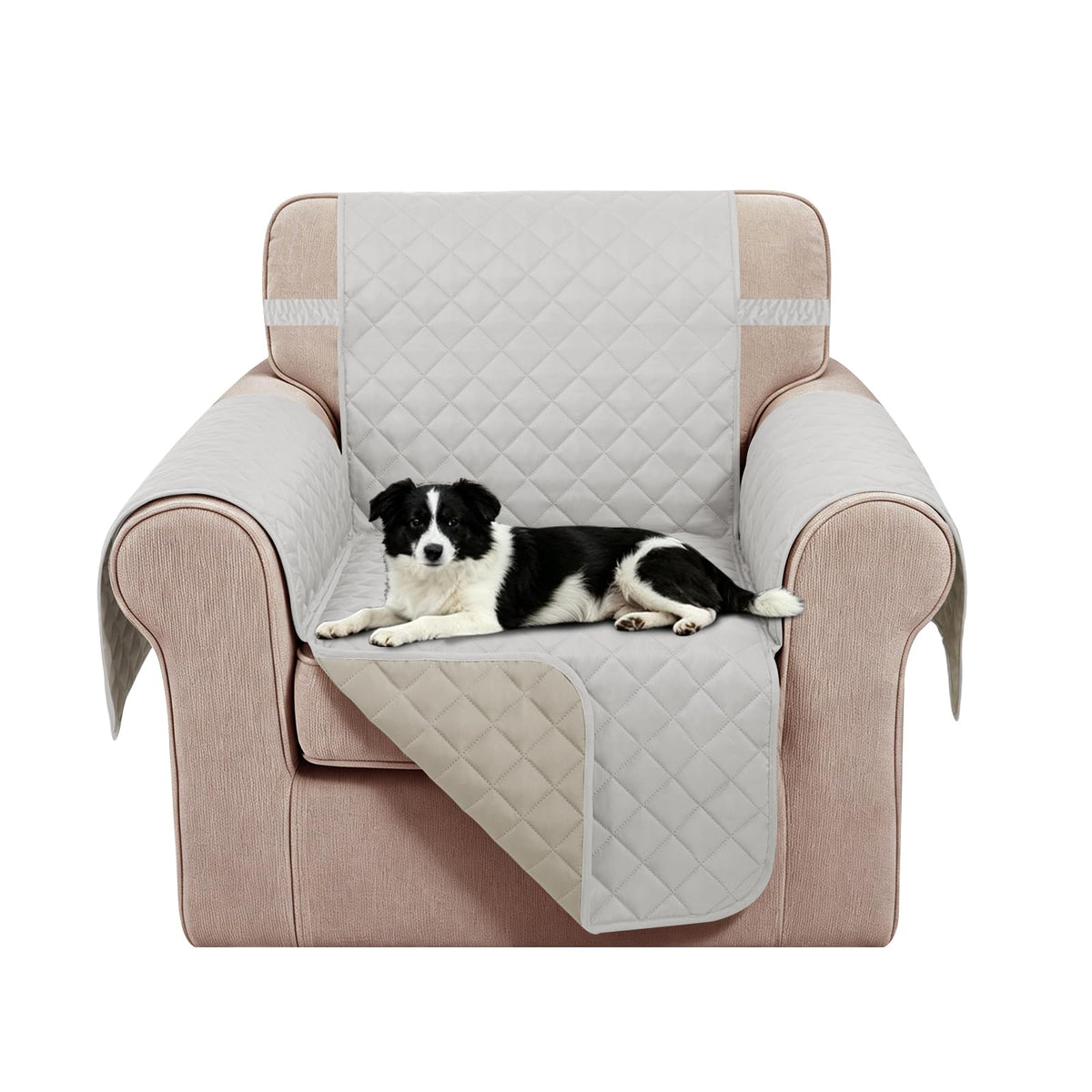 Reversible Sofa Cover for 3 Cushion, Chocolate/Beige
