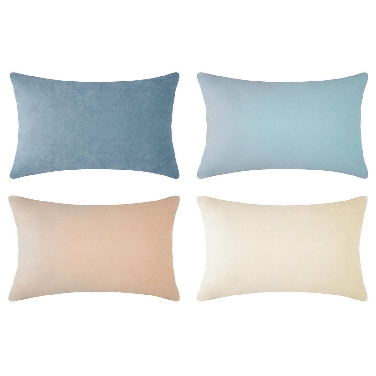MONDAY MOOSE Decorative Throw Pillow Covers Cushion Cases, Set of 4 Soft Velvet Modern Designs, Mix and Match for Home Decor, Pillow Inserts Not Included (18x18 inch, Orange/Teal)
