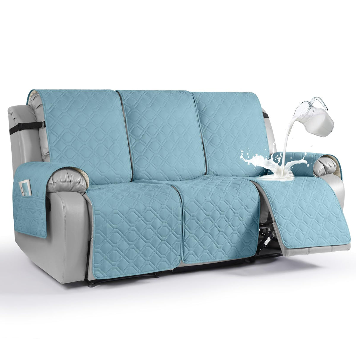 VANSOFY Waterproof Recliner Couch Covers Washable, Dark Gray,3 Seater