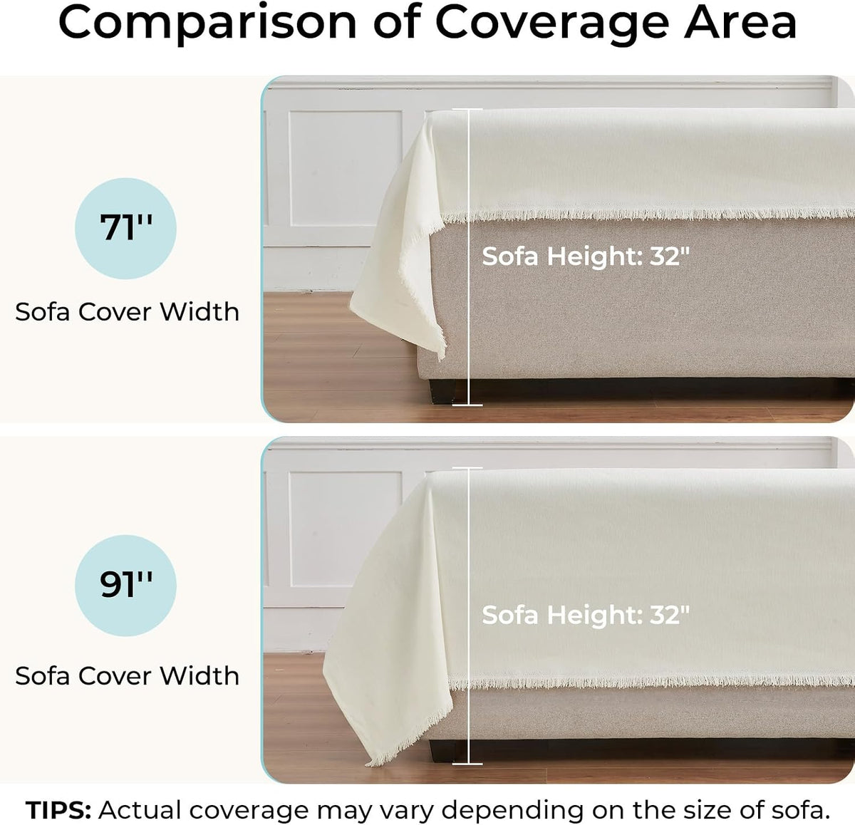 CAPALOCA Sectional Couch Covers for Sofa Washable L Shaped Couch Cover XL