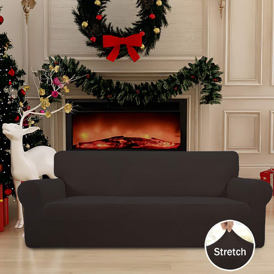Easy-Going Stretch Couch Covers for Sofa Washable Large Chocolate