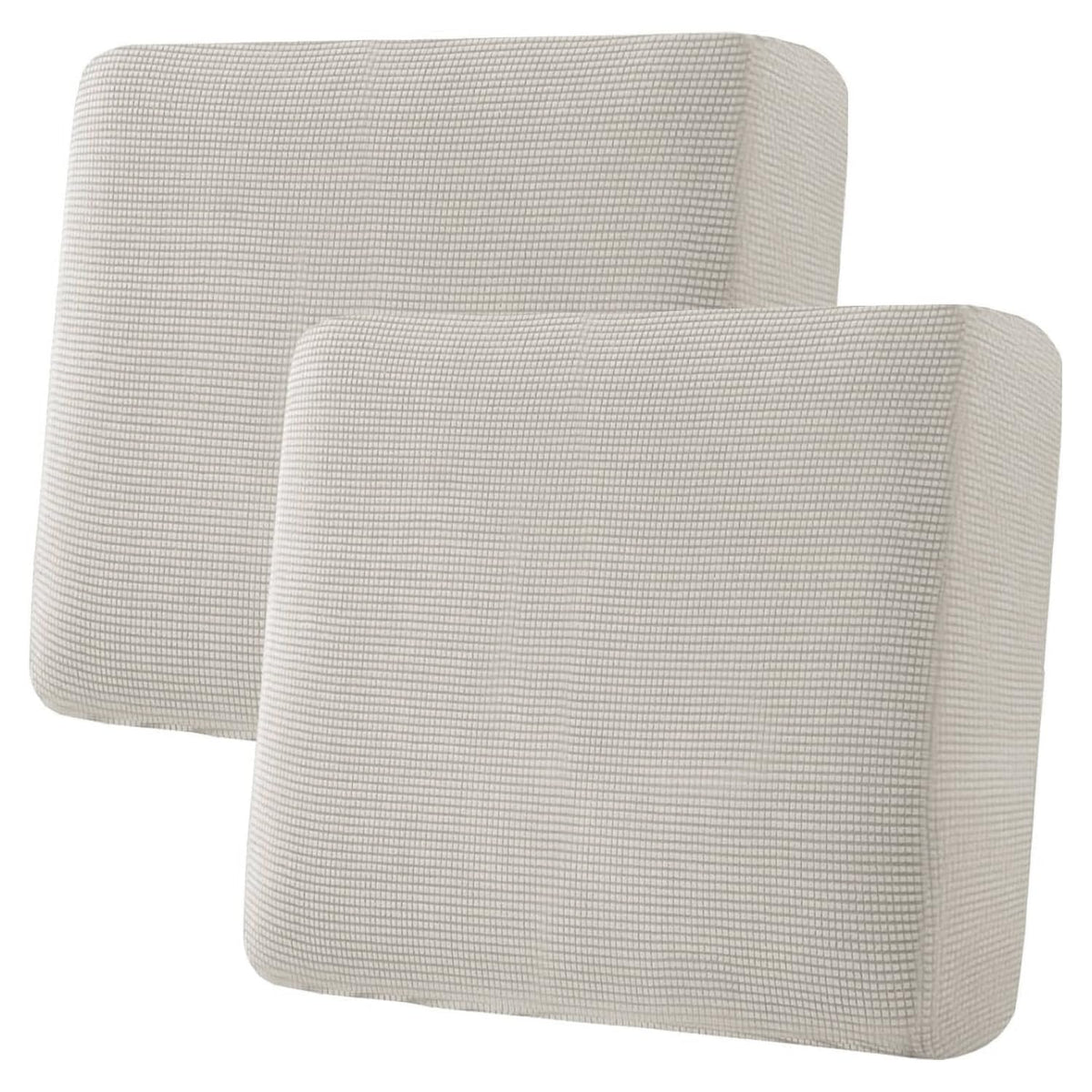 H.VERSAILTEX Super Stretch Individual Seat Cushion/Couch Slipcover Sets Thick Jacquard Textured Twill Fabric (3 Piece Sofa Covers, Sand)
