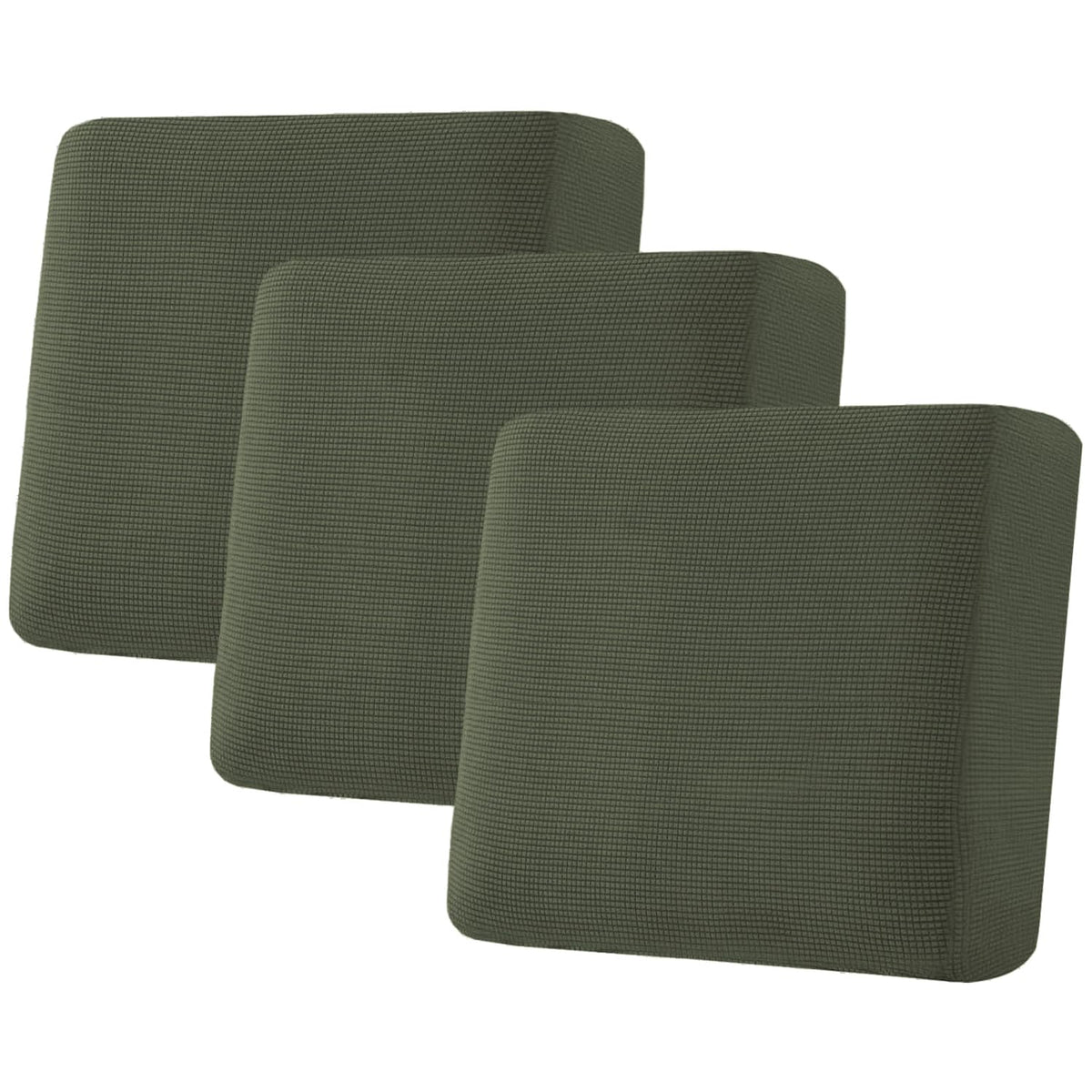 H.VERSAILTEX Super Stretch Individual Seat Cushion/Couch Slipcover Sets Thick Jacquard Textured Twill Fabric (3 Piece Sofa Covers, Sand)