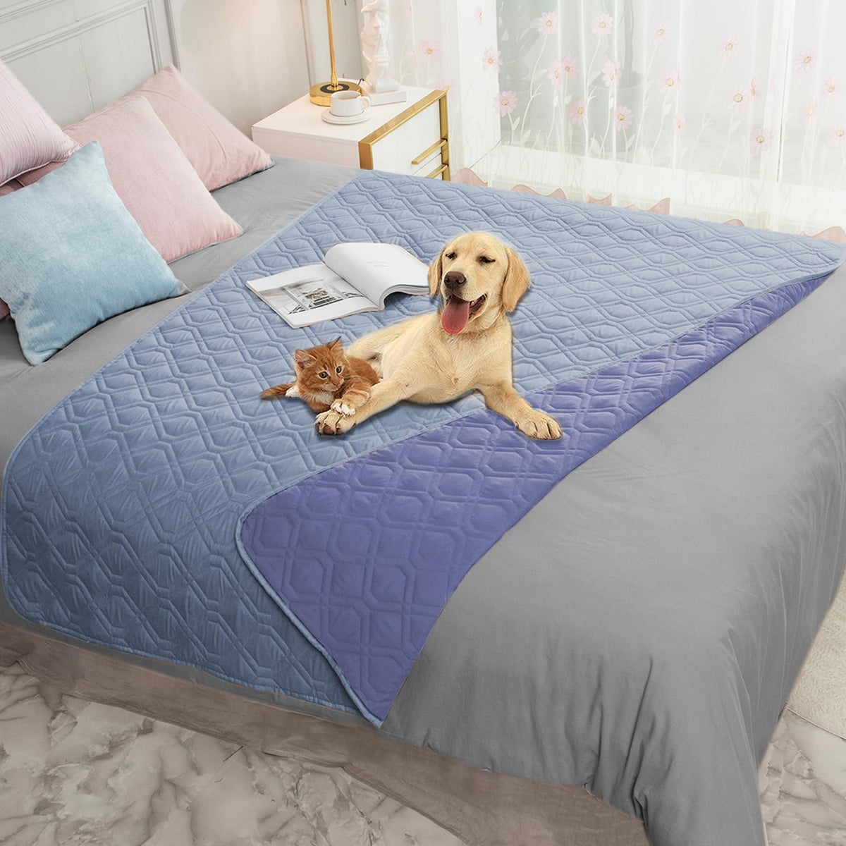 Ameritex Waterproof Dog Bed Blankets Cover for Bed Couch Sofa Reversible