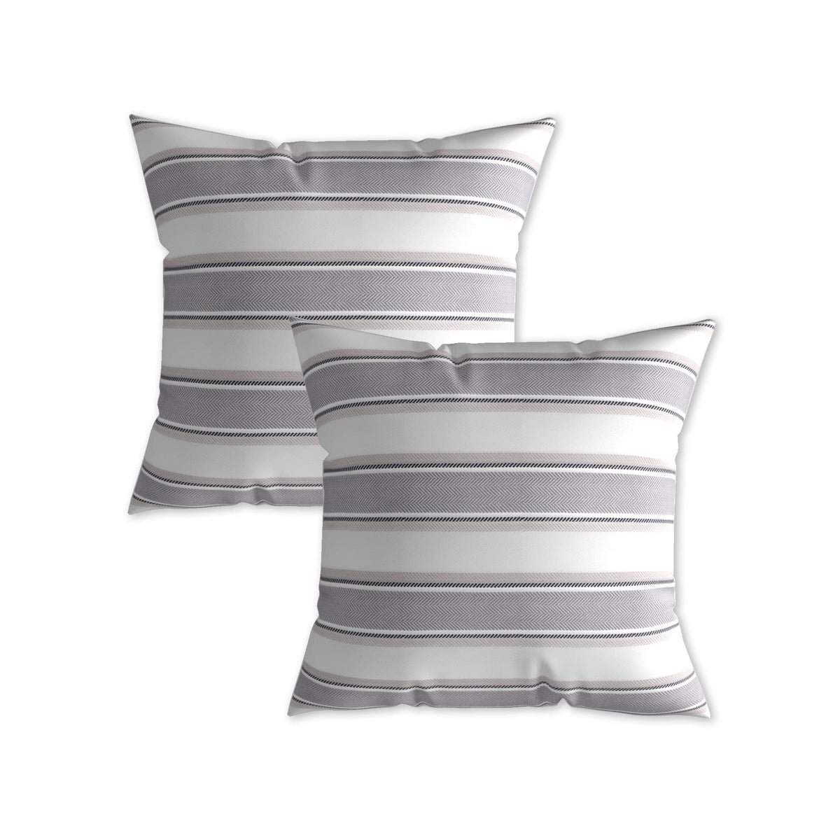 2 Pieces Decorative Classic Retro Stripe Throw Pillow Cover Soft Faux Linen Modern Farmhouse Lumbar Cushion Case for Sofa Bedroom Car 12 x 20 Inch Grey Blue Mixed