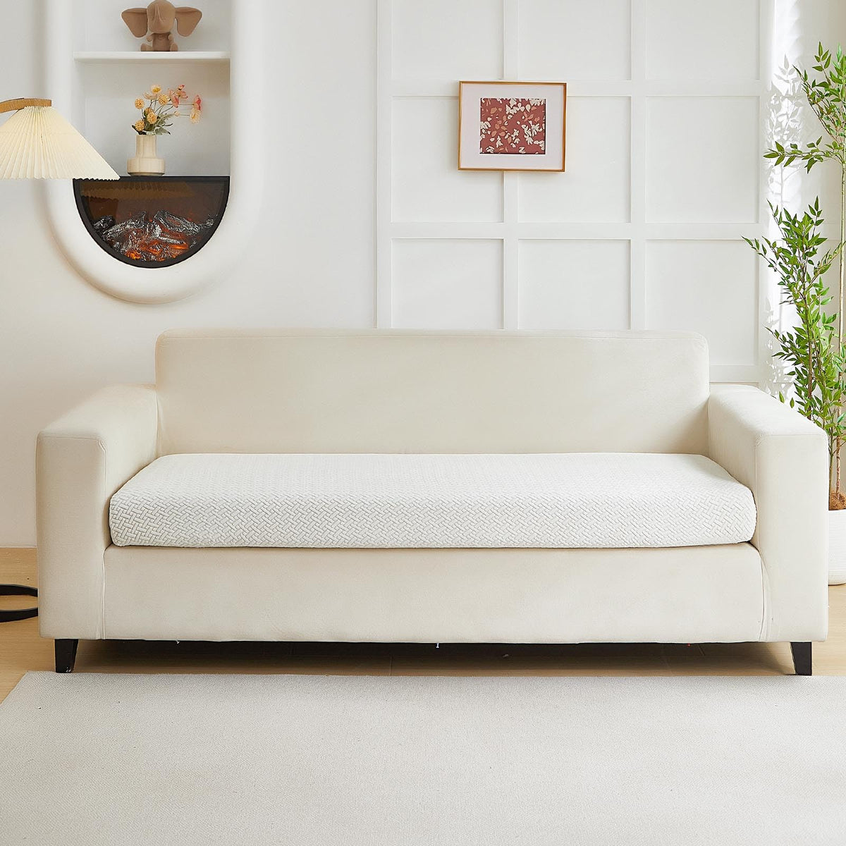 Sofa Covers Couch Covers for Sofa Pet Friendly Couch Cushion Covers Universal Sofa Covers Washable Stretch Slipcovers for Sectional Sofa (Texture Light Gray,Large Single Seat Cover)