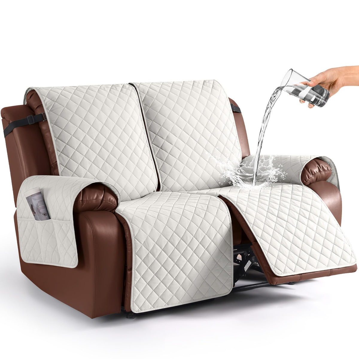 KinCam Waterproof Recliner Sofa Covers Washable, 3 Seater, Chocolate