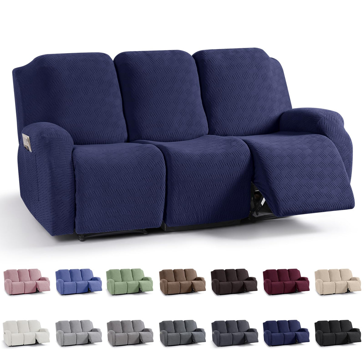 KinCam Recliner Sofa Covers, Stretch Reclining Cover, Dark Gray