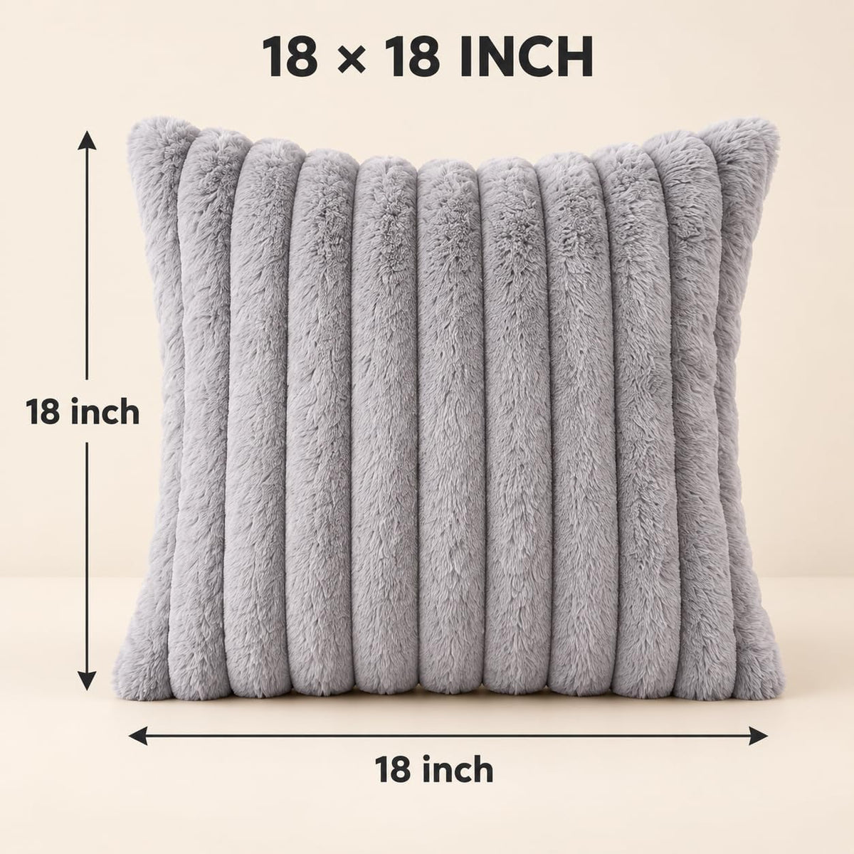 4 Pcs faux Fur Throw Pillow Covers - 18x18 Couch Decor Cover Fuzzy Case Set