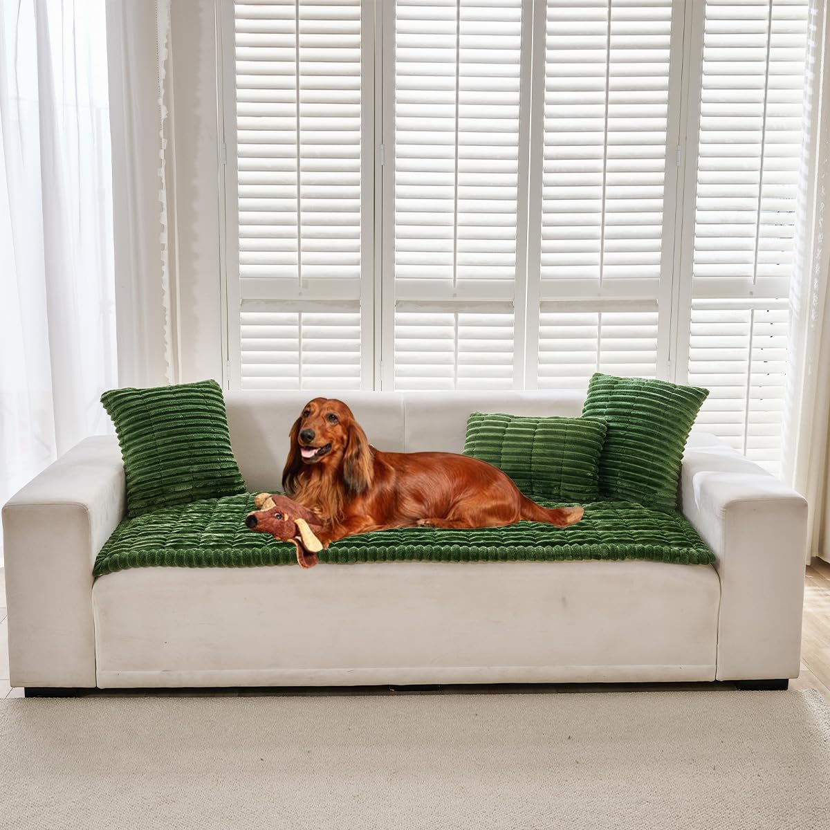 Mitid Sofa Cover Fuzzy Couch Covers for Pet, Couch Covers for Dogs Cats