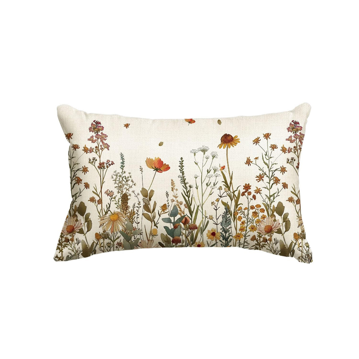 AVOIN colorlife Fall Flowers Throw Pillow Cover 12x20 Inch