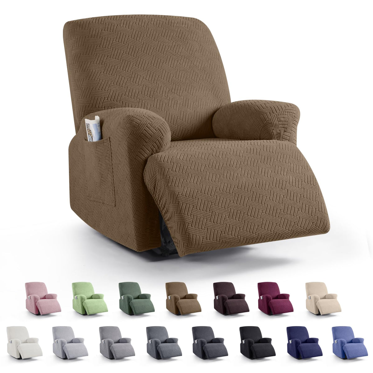 KinCam Recliner Sofa Covers, Stretch Reclining Cover, Dark Gray