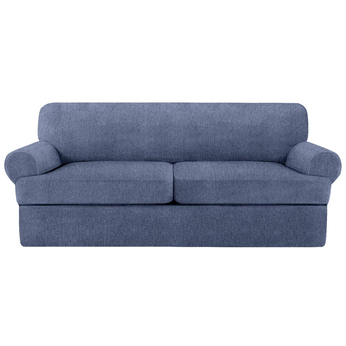 4 Piece T Cushion Sofa Slipcovers Stretch Couch Cover Furniture Covers with 3 Individual T Cushion Covers, Machine Washable for Living Room (Green, 3 Cushions)