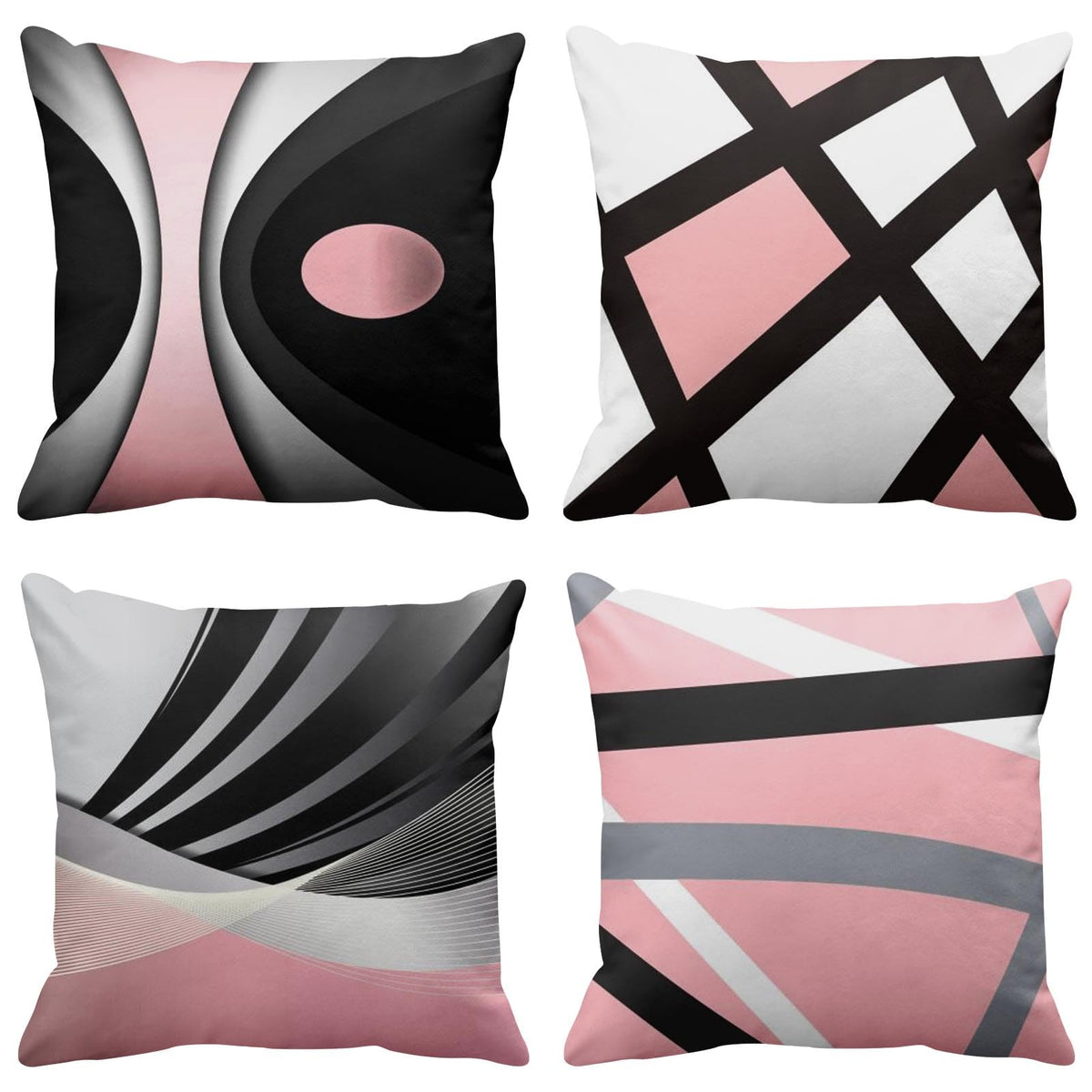 Emvency Throw Pillow Covers Set of 4, 18 x 18 Inch, Bold Stripes