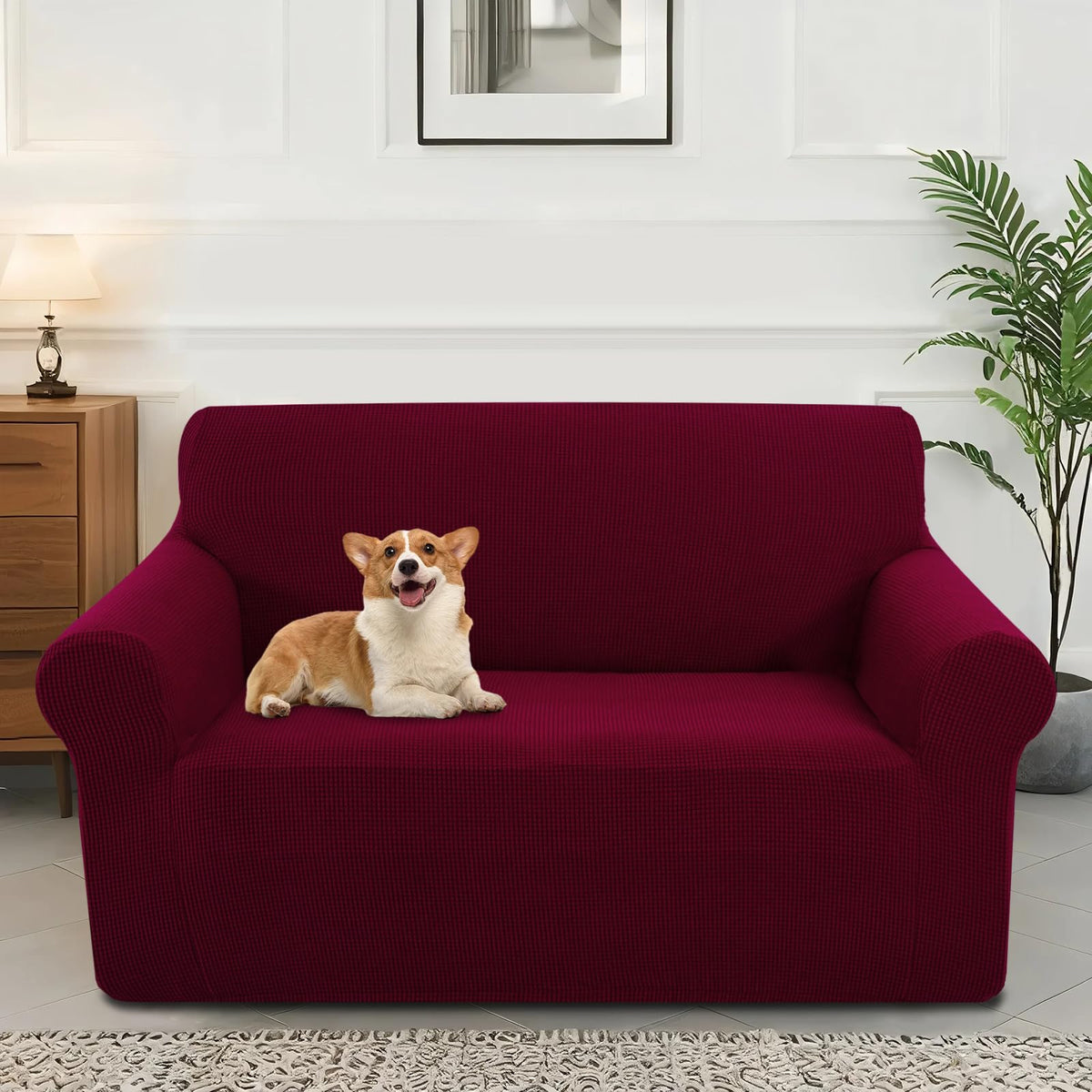 Stretch Couch Covers for Sofa Washable, Large, Chocolate