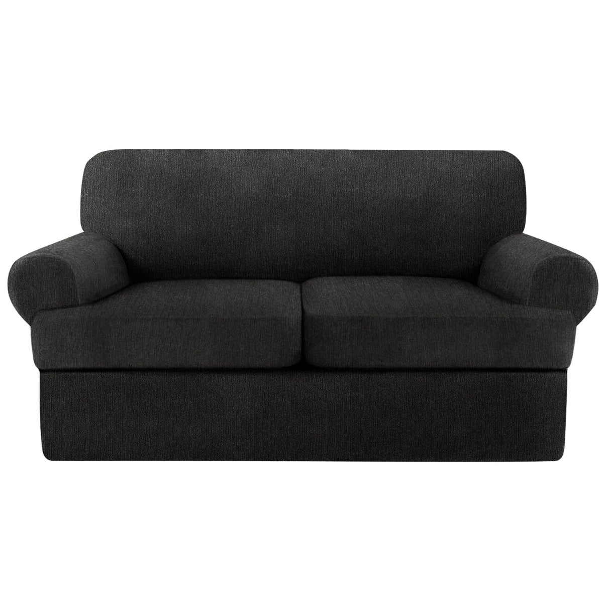 4 Piece T Cushion Sofa Slipcovers Stretch Couch Cover Furniture Covers with 3 Individual T Cushion Covers, Machine Washable for Living Room (Green, 3 Cushions)