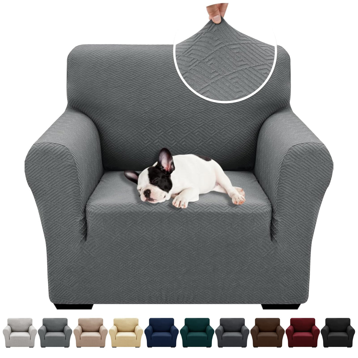 XINEAGE Stretch Jacquard Sofa Cover, Non Slip Sofa Slipcover for Dog