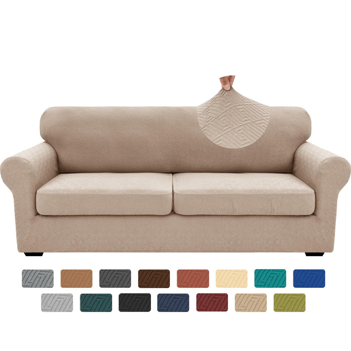XINEAGE 4-Piece Stretch Sofa Cover, Washable Couch Covers for Dog