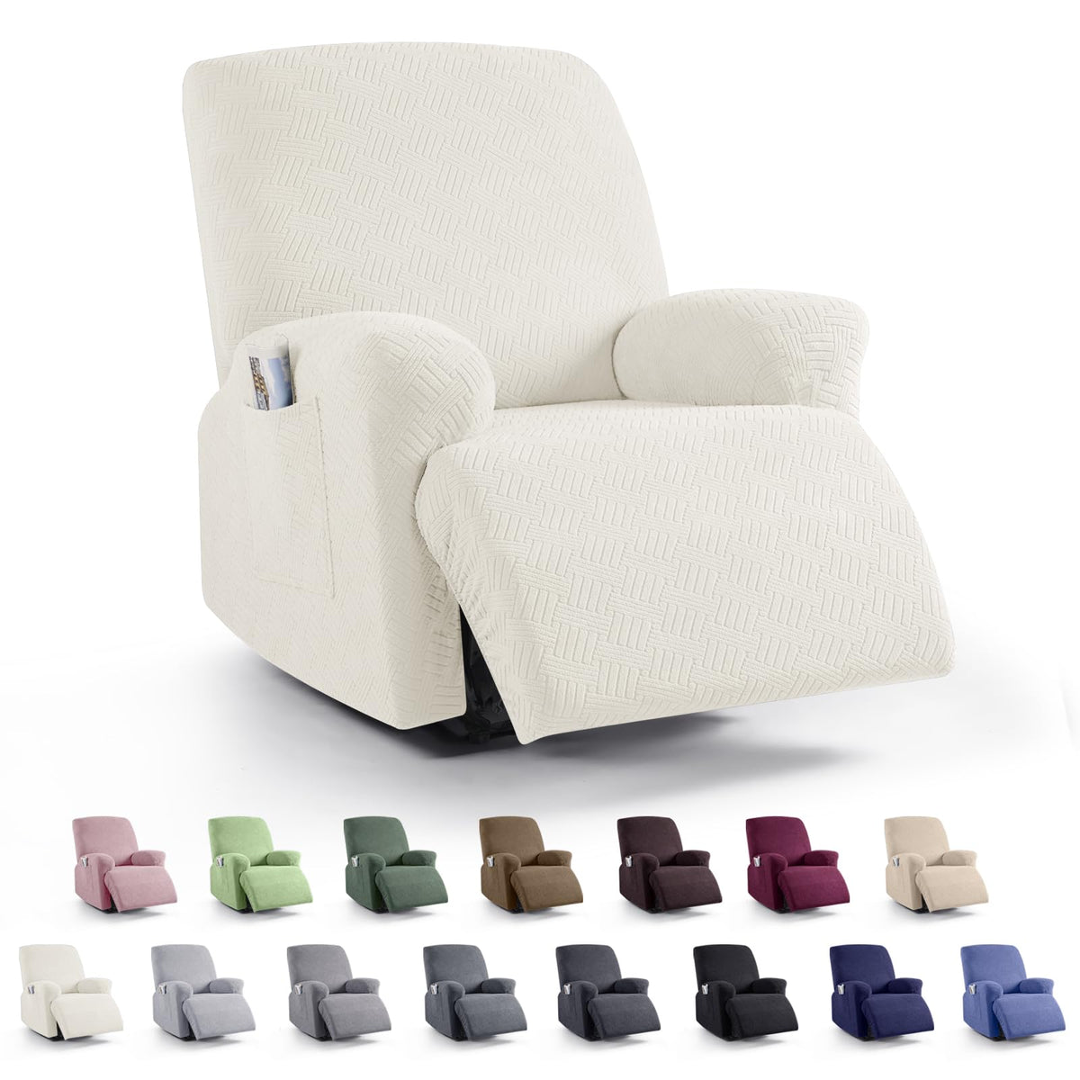 KinCam Recliner Sofa Covers, Stretch Reclining Cover, Dark Gray