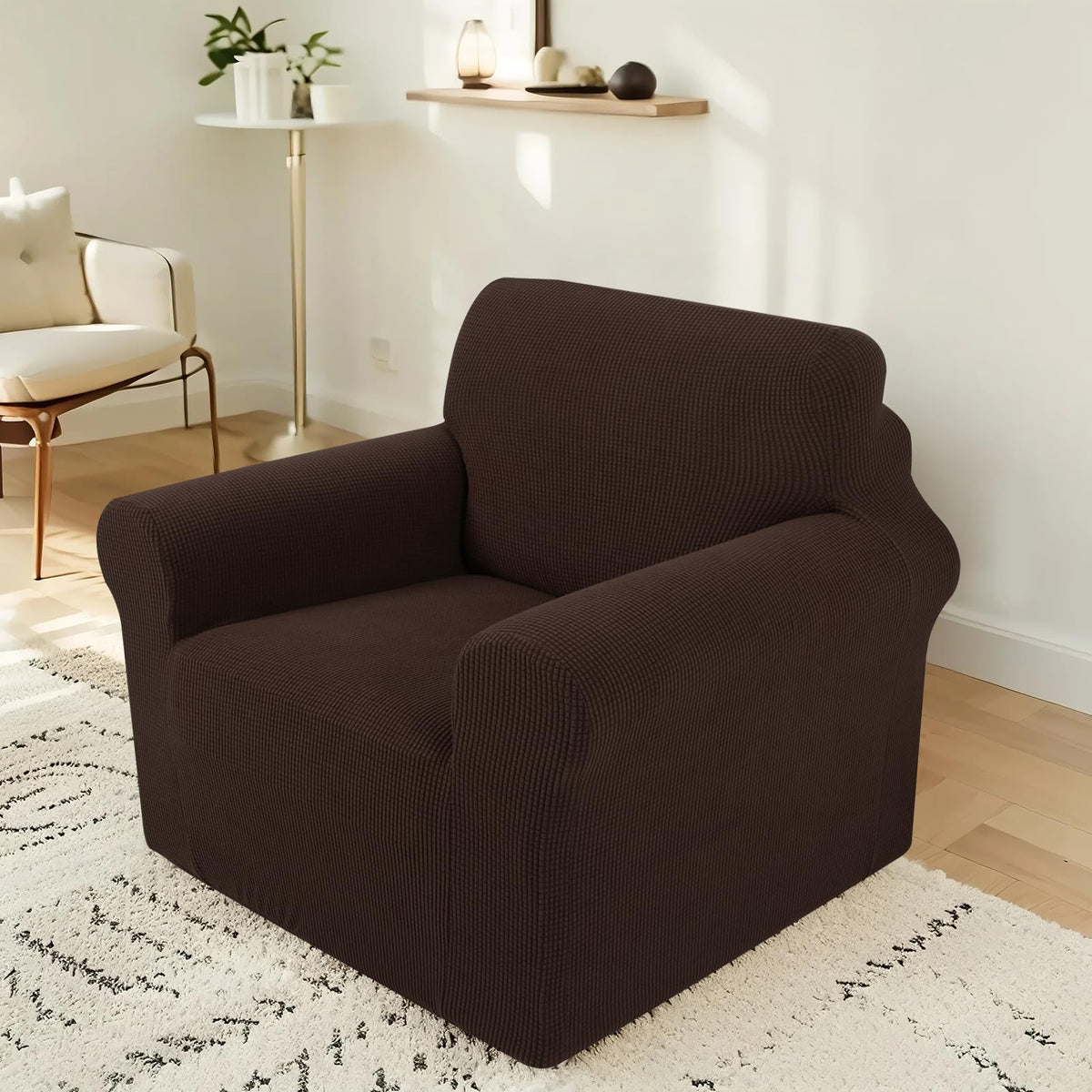 Stretch Couch Covers for Sofa Washable, Large, Chocolate