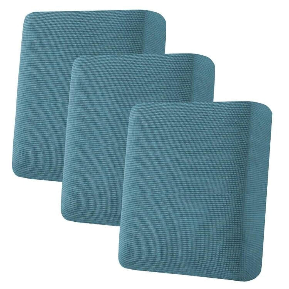 H.VERSAILTEX Super Stretch Individual Seat Cushion/Couch Slipcover Sets Thick Jacquard Textured Twill Fabric (3 Piece Sofa Covers, Sand)
