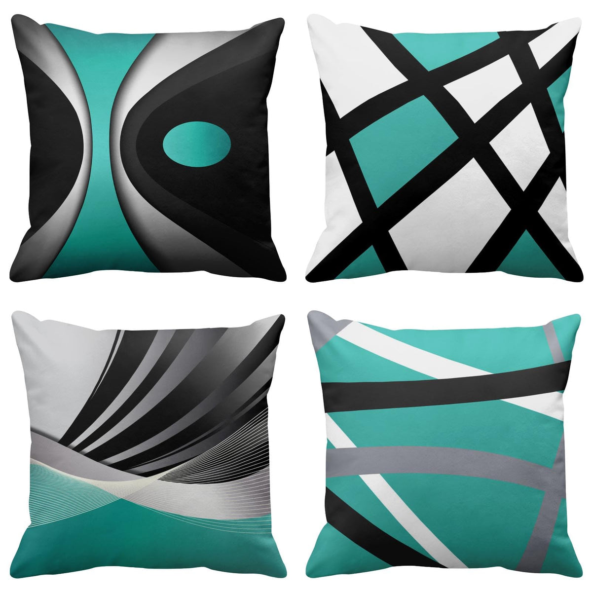 Emvency Throw Pillow Covers Set of 4, 18 x 18 Inch, Bold Stripes