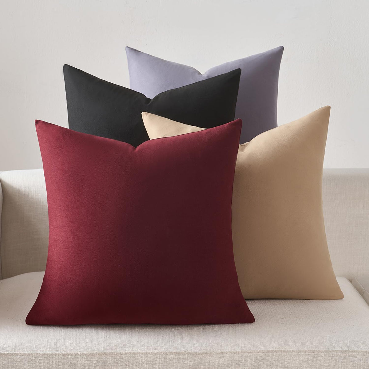Decorative Throw Pillow Covers Pack of 4 Soft Microfiber Pillow Covers with for Couch Pillows Cover Bedroom Living Room Outdoor, Pillow Covers 18x18 Inch