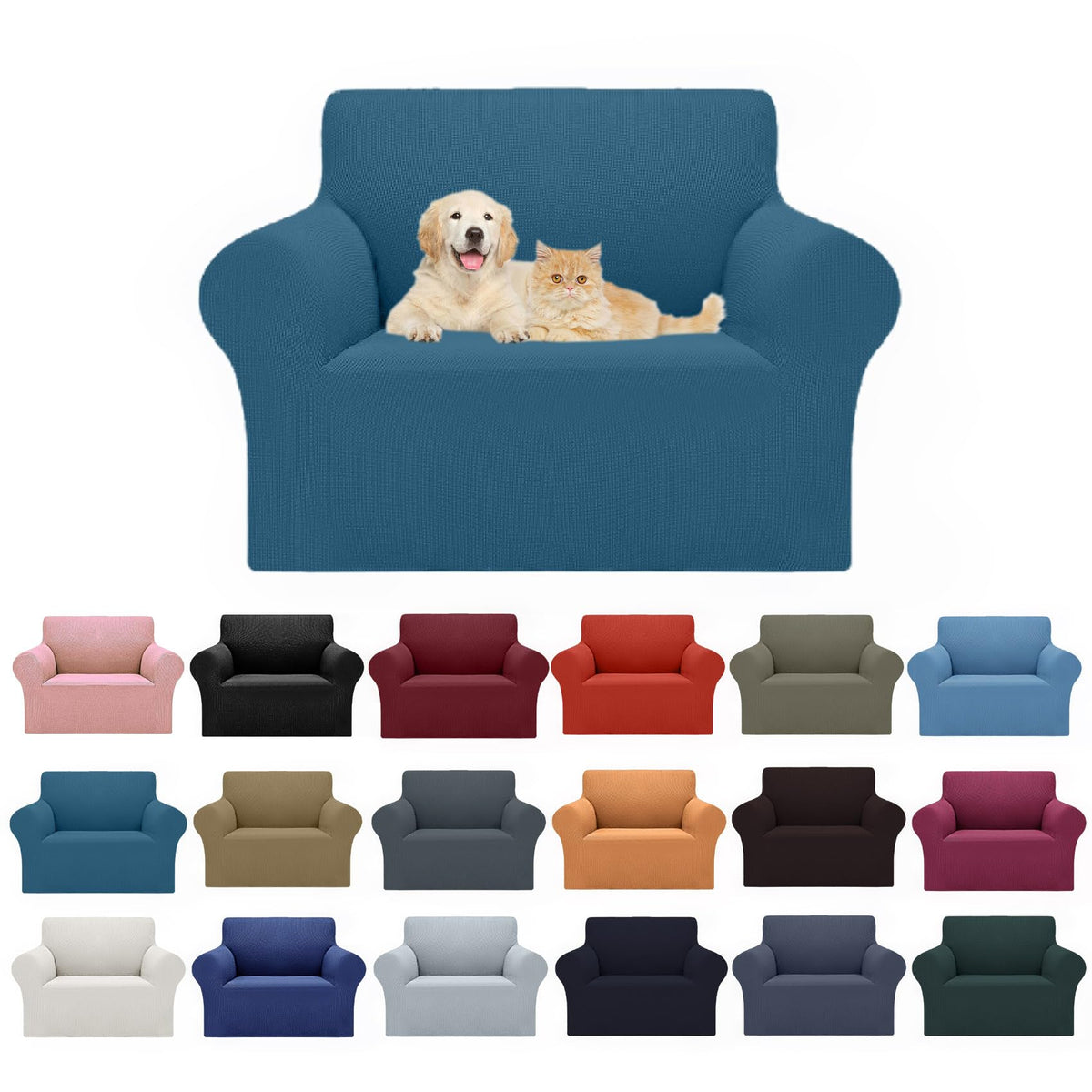 Cupuamon 2026 New Stretch Sofa Slipcovers Couch Cover for 3 Cushion Furniture Protector Sofa Covers with Elastic Bottom Jacquard Fabric Small Checks for Pets, Kids -Sofa, Black