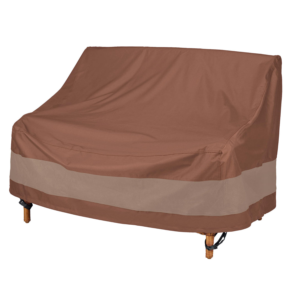 DUCKCOVERS Ultimate Patio Sofa Cover, 104"W x 40"D x 35"H, Mocha Cappuccino Patio Furniture Covers