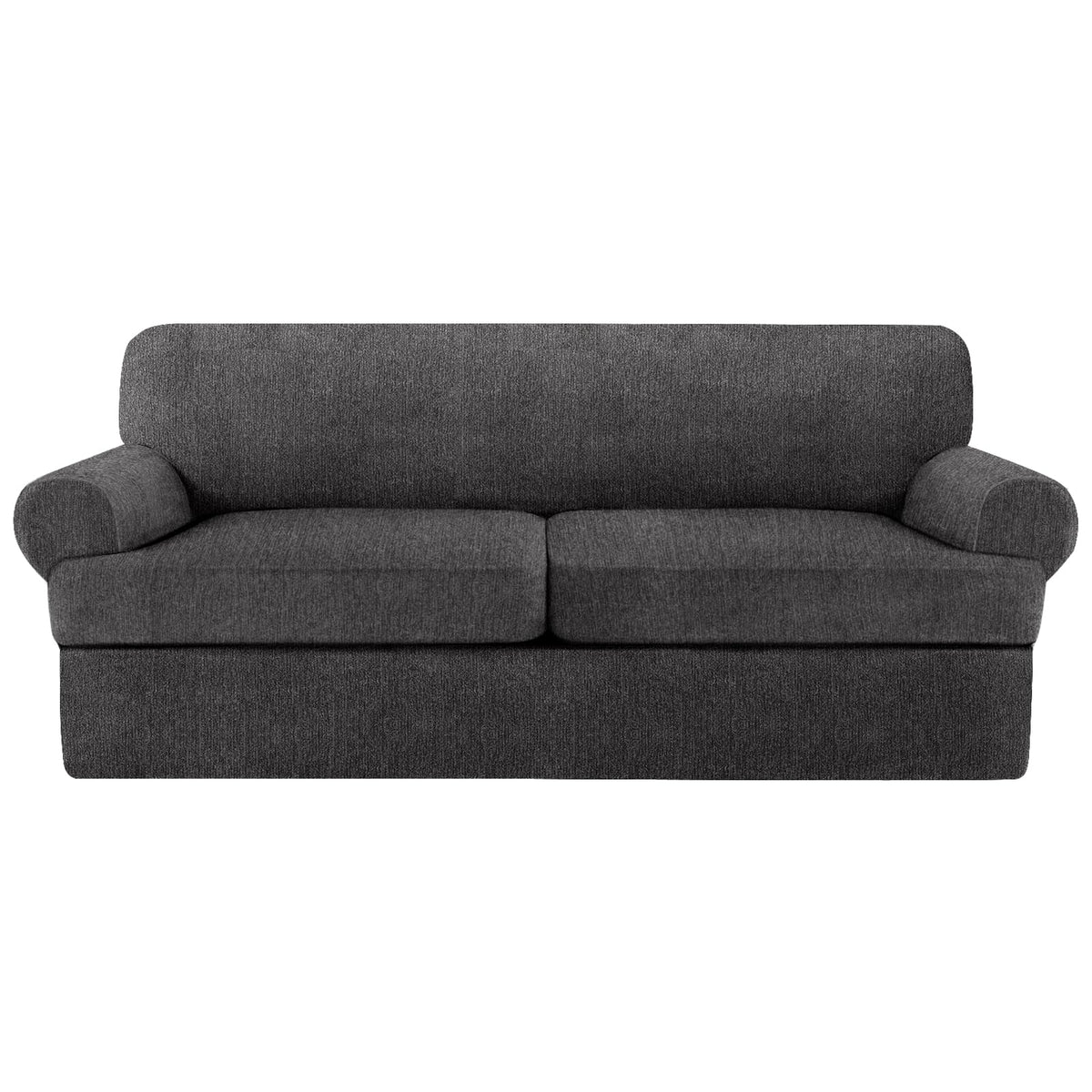 4 Piece T Cushion Sofa Slipcovers Stretch Couch Cover Furniture Covers with 3 Individual T Cushion Covers, Machine Washable for Living Room (Green, 3 Cushions)