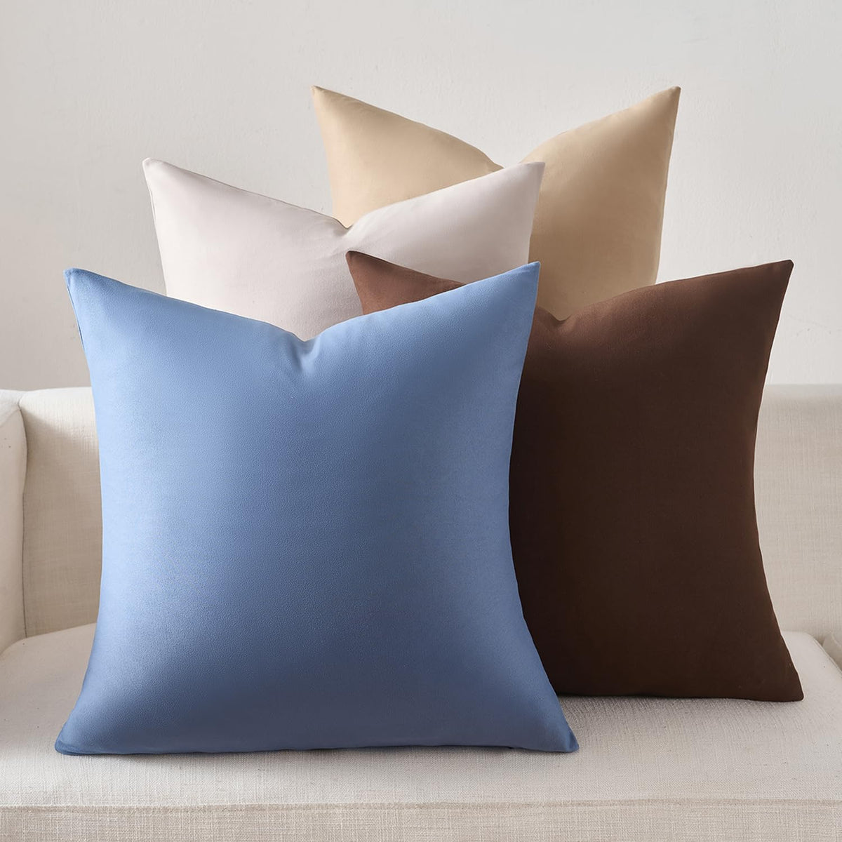 Decorative Throw Pillow Covers Pack of 4 Soft Microfiber Pillow Covers with for Couch Pillows Cover Bedroom Living Room Outdoor, Pillow Covers 18x18 Inch