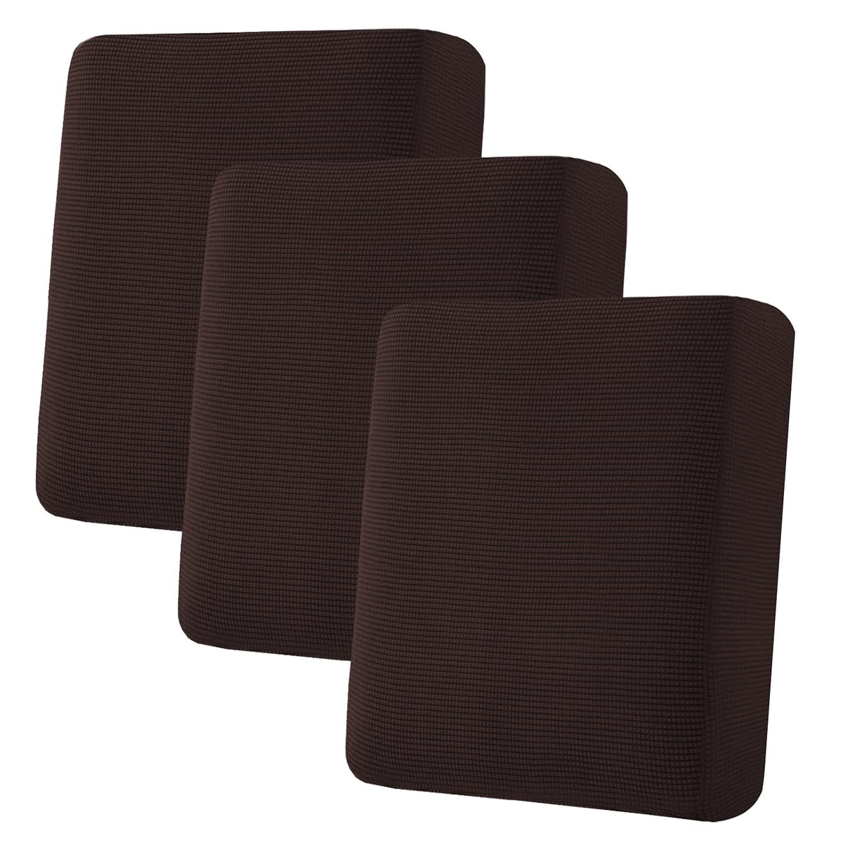 H.VERSAILTEX Super Stretch Individual Seat Cushion/Couch Slipcover Sets Thick Jacquard Textured Twill Fabric (3 Piece Sofa Covers, Sand)